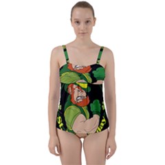 St  Patricks Day Twist Front Tankini Set by Valentinaart