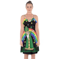  St  Patrick  Dabbing Ruffle Detail Chiffon Dress by Valentinaart