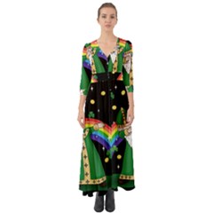  St  Patrick  Dabbing Button Up Boho Maxi Dress by Valentinaart