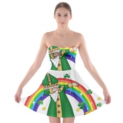  St  Patrick  Dabbing Strapless Bra Top Dress by Valentinaart