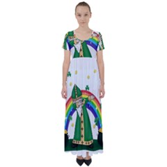  St  Patrick  Dabbing High Waist Short Sleeve Maxi Dress by Valentinaart