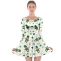 St Patricks day pattern Long Sleeve Skater Dress View1