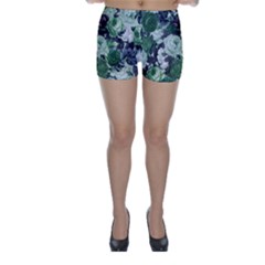 Rose Bushes Green Skinny Shorts by snowwhitegirl