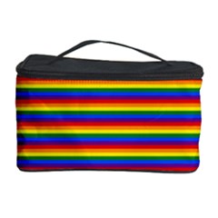 Horizontal Gay Pride Rainbow Flag Pin Stripes Cosmetic Storage Case by PodArtist