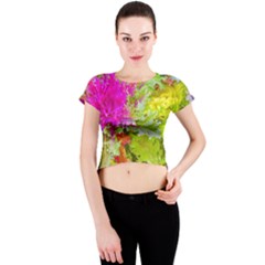 Colored Plants Photo Crew Neck Crop Top by dflcprints