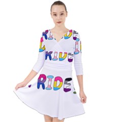 Pride Quarter Sleeve Front Wrap Dress by Valentinaart