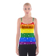 Sparkly Rainbow Flag Spaghetti Strap Top by Valentinaart