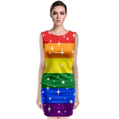 Sparkly Rainbow Flag Classic Sleeveless Midi Dress by Valentinaart