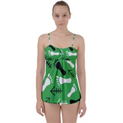 Green Babydoll Tankini Set by HASHHAB