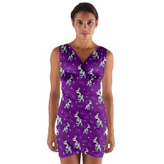 Hares Wrap Front Bodycon Dress by greenthanet