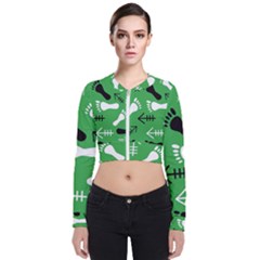 Green Zip Up Bomber Jacket by HASHHAB