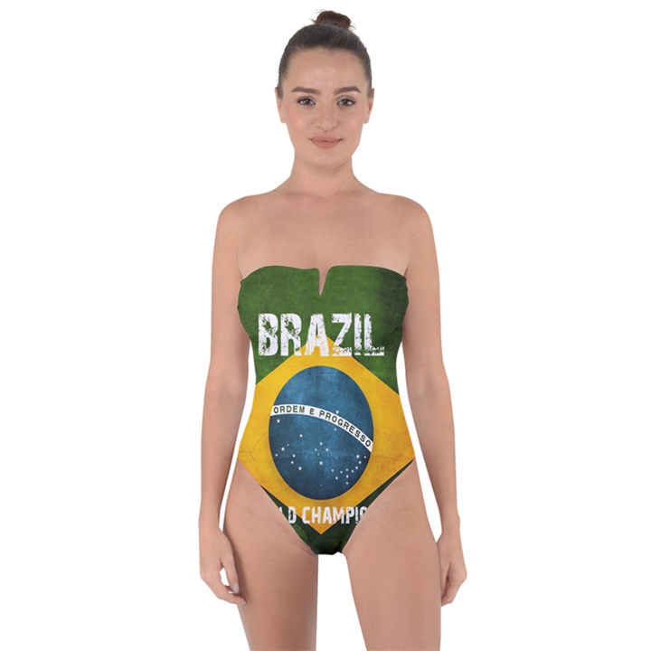 Football World Cup Tie Back One Piece Swimsuit