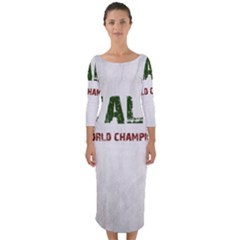 Football World Cup Quarter Sleeve Midi Bodycon Dress by Valentinaart