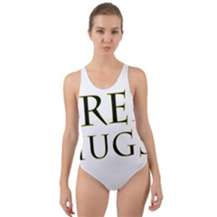 Freehugs Cut-out Back One Piece Swimsuit by cypryanus