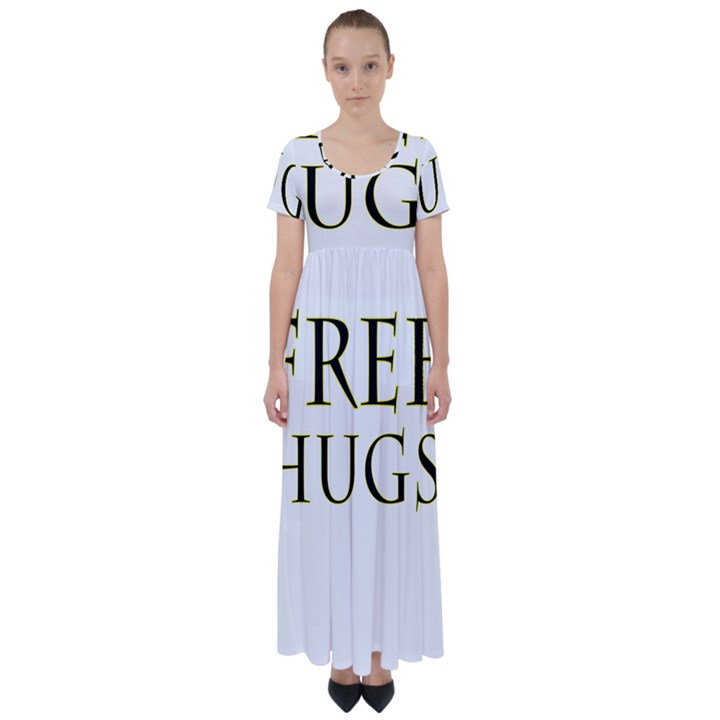 Freehugs High Waist Short Sleeve Maxi Dress