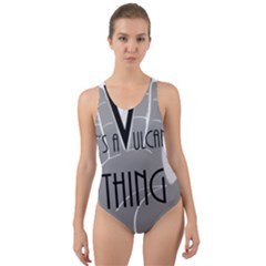 Vulcan Thing Cut-out Back One Piece Swimsuit by Howtobead