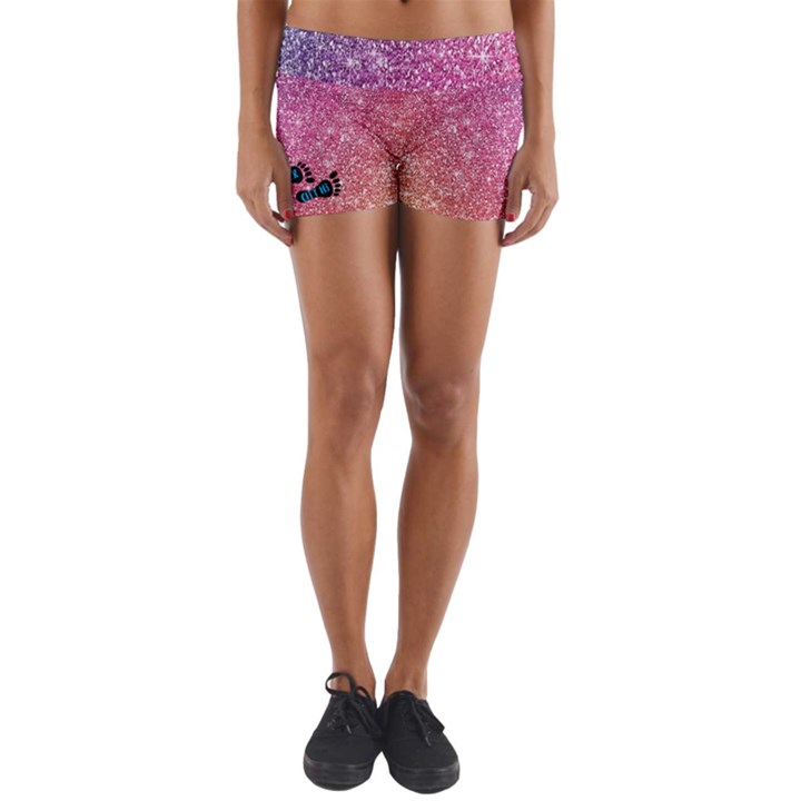 Glitter City Dark Rainbow Yoga Shorts