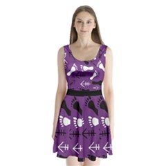 Purple Split Back Mini Dress  by HASHHAB