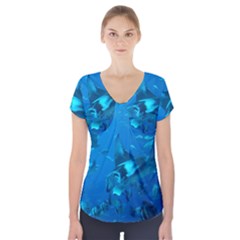 Manta Ray 2 Short Sleeve Front Detail Top by trendistuff