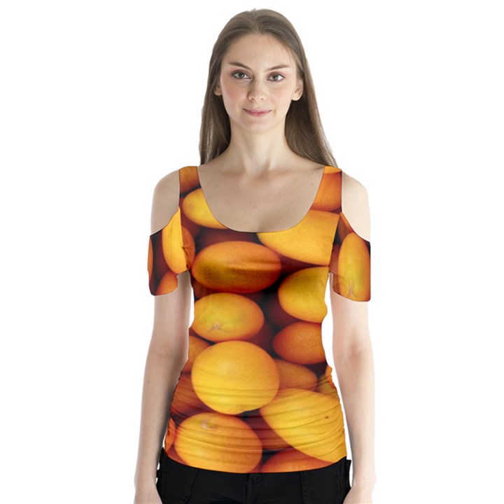 KUMQUAT 1 Butterfly Sleeve Cutout Tee 