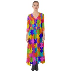 Colorful-10 Button Up Boho Maxi Dress by ArtworkByPatrick