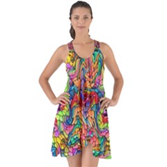 Colorful-12 Show Some Back Chiffon Dress by ArtworkByPatrick