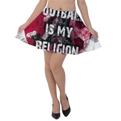 Football Is My Religion Velvet Skater Skirt by Valentinaart