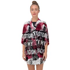 Football Is My Religion Half Sleeve Chiffon Kimono by Valentinaart