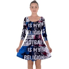 Football Is My Religion Quarter Sleeve Skater Dress by Valentinaart