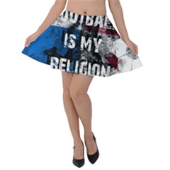 Football Is My Religion Velvet Skater Skirt by Valentinaart