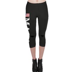 Maga Make America Great Again With Us Flag On Black Capri Leggings  by snek