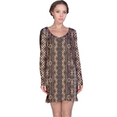 African Style Vector Pattern Long Sleeve Nightdress by Sapixe