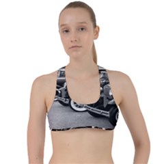 Vehicle Car Transportation Vintage Criss Cross Racerback Sports Bra by Nexatart