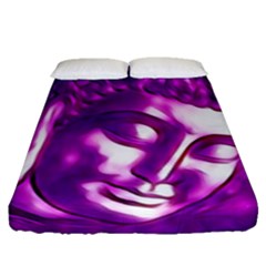 Purple Buddha Art Portrait Fitted Sheet (queen Size) by yoursparklingshop