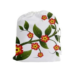 Flower Branch Nature Leaves Plant Drawstring Pouches (extra Large) by Nexatart