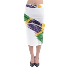 Flag Of Brazil Midi Pencil Skirt by Sapixe