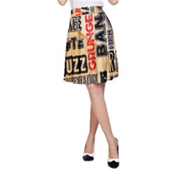 Guitar Typography A-line Skirt by Sapixe