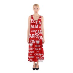 Keep Calm And Carry On Sleeveless Maxi Dress by Sapixe