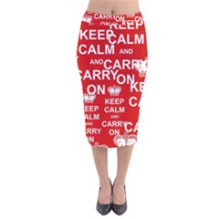 Keep Calm And Carry On Velvet Midi Pencil Skirt by Sapixe