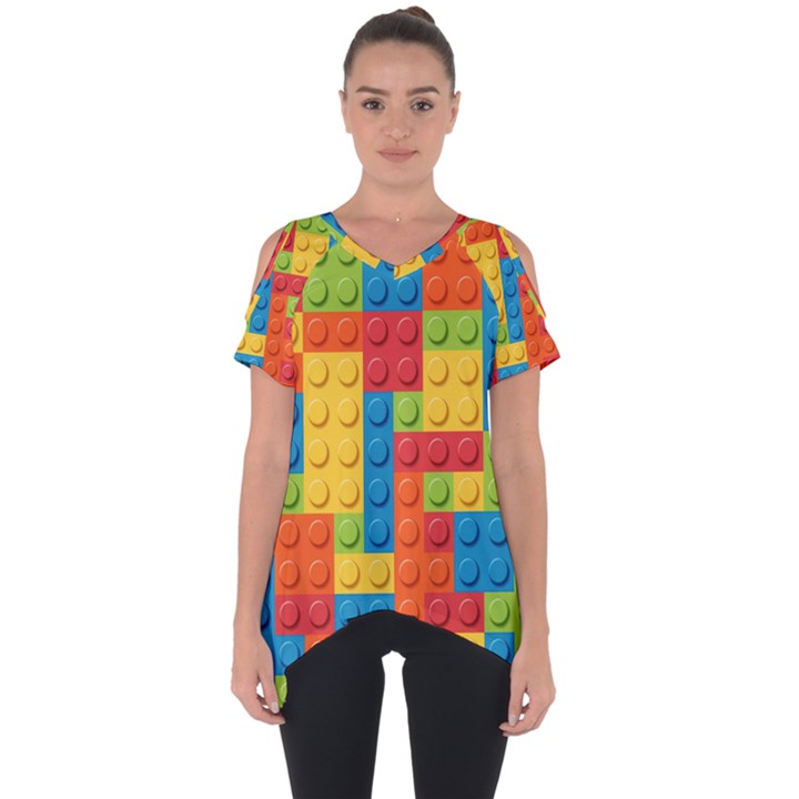 Lego Bricks Pattern Cut Out Side Drop Tee