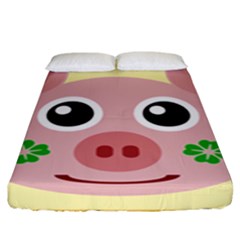 Luck Lucky Pig Pig Lucky Charm Fitted Sheet (king Size) by Sapixe