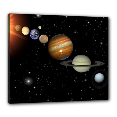 Outer Space Planets Solar System Canvas 24  X 20  by Sapixe