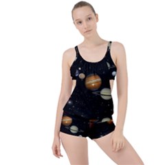 Outer Space Planets Solar System Boyleg Tankini Set  by Sapixe