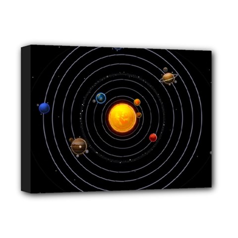 Solar System Deluxe Canvas 16  X 12   by Sapixe