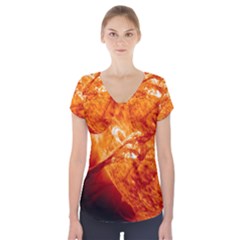 Spectacular Solar Prominence Short Sleeve Front Detail Top by Sapixe