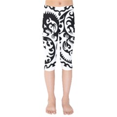 Ying Yang Tattoo Kids  Capri Leggings  by Sapixe