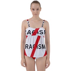 No Racism Twist Front Tankini Set by demongstore