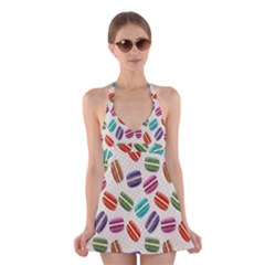 Macaron Macaroon Stylized Macaron Halter Dress Swimsuit  by Sapixe