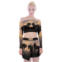 Horses Sunset Photoshop Graphics Off Shoulder Top with Mini Skirt Set View1