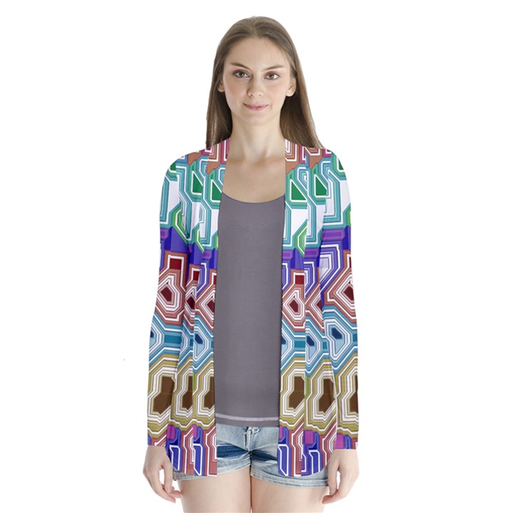 Board Interfaces Digital Global Drape Collar Cardigan